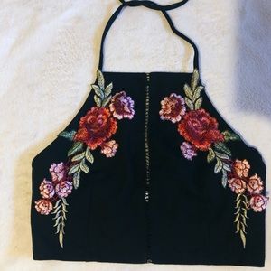 Black top with red roses